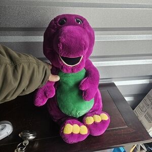 CLEAN VTG Jumbo Giant 2 Foot Barney the Dinosaur - Original 1993 Lyons Plush